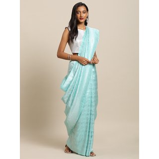 Meia Blue Silk Blend Woven Design Baluchari Saree - Sarees | Buy online on ZillyBuy