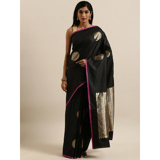 Meia Mustard Yellow & Gold-Colored Silk Blend Woven Design Banarasi Saree - Sarees | Buy online on ZillyBuy