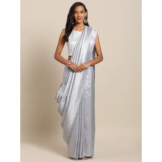 Meia Grey Silk Blend Woven Design Baluchari Saree - Sarees | Buy online on ZillyBuy