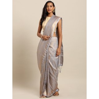 Meia Peach-Coloured Silk Blend Solid Baluchari Saree - Sarees | Buy online on ZillyBuy