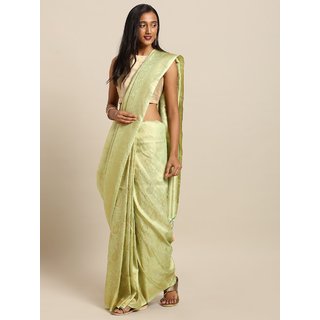 Meia Green Silk Blend Woven Design Baluchari Saree - Sarees | Buy online on ZillyBuy
