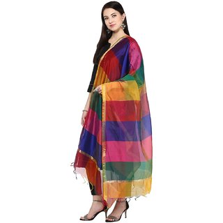 Multicolor solid banarasi dupatta - Dupattas & Shawls | Buy online on ZillyBuy