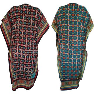 Ukal Combo Pack of 2 Women's Kaftan Dress Cover Up Nightwear Nighty Gown V-Neck Dress
