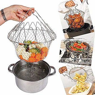 Original Foldable 12 in 1 Chef Basket Kitchen Mesh Strainer Steam, Rinse  Strain, Deep Fry - Cookware | Buy online on ZillyBuy