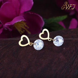 Vighnaharta Stylish Solitaire Drop Earring Gold Plated alloy Earring for women and girls - Earrings | Buy online on ZillyBuy