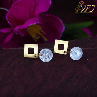 Vighnaharta Stylish Solitaire Drop Earring Gold Plated alloy Earring for women and girls - Earrings | Buy online on ZillyBuy
