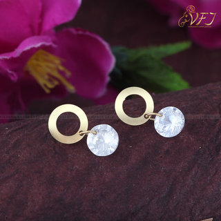 Vighnaharta Stylish Solitaire Drop Earring Gold Plated alloy Earring for women and girls - Earrings | Buy online on ZillyBuy