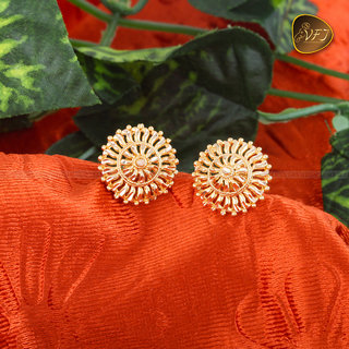 Vighnaharta Traditional wear south screw back 1gm Gold plated alloy Stud Earring for women and Girls - Earrings | Buy online on ZillyBuy