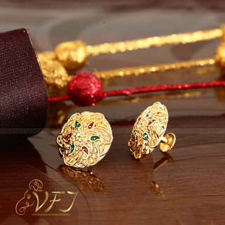Vighnaharta Traditional wear south screw back 1gm Gold plated alloy Stud Earring for women and Girls - Earrings | Buy online on ZillyBuy