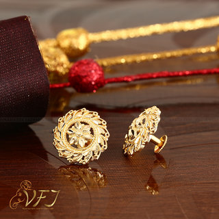 Vighnaharta Traditional wear south screw back 1gm Gold plated alloy Stud Earring for women and Girls - Earrings | Buy online on ZillyBuy