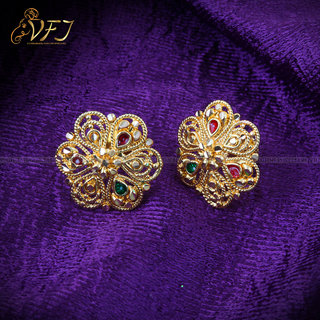 Vighnaharta Traditional wear south screw back 1gm Gold plated alloy Stud Earring for women and Girls - Earrings | Buy online on ZillyBuy