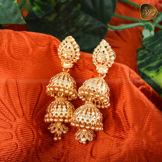 Vighnaharta Traditional wear south screw back 1gm Gold plated alloy jhumki Earring for women and Girls - Earrings | Buy online on ZillyBuy