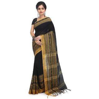 Kakali Saree Black Cotton Saree - Sarees | Buy online on ZillyBuy