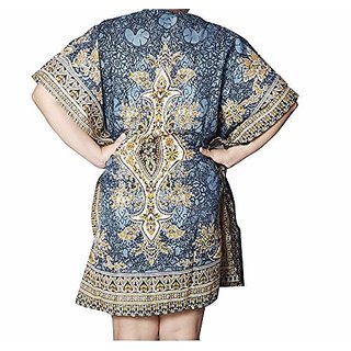 Ukal Women Sleepwear Beach Gown Nighty Dress Maxi Short Kaftan (Material Multicolor)