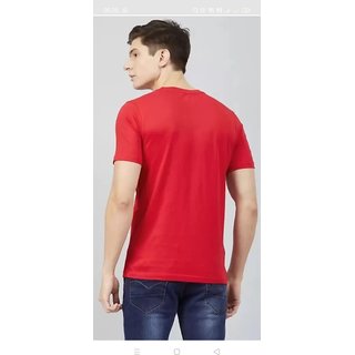 Men's Round Neck Plain Cotton (Multicolor) Regular Fit T-Shirt.