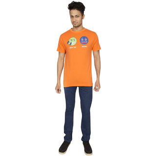Best Men Red Line Orange Crew Neck T-Shirt 2025 at ShopCircuit | ONDC