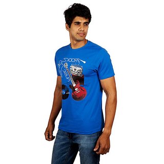 Latest Men Red Line Classy Blue Crew Necks T-Shirt 2025 at ShopCircuit | ONDC