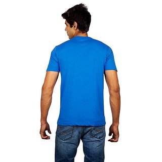 Modern Men Red Line Printed Blue Fit Crew Neck T-Shirt 2025 at ShopCircuit | ONDC