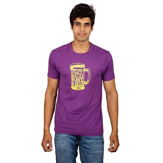 Best Men Red Line Stylish Imperial Purple Printed Crew Necks 2025 at ShopCircuit | ONDC