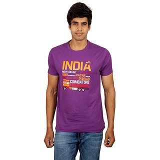 Trendy Men Red Line Imperial Purple Fit Crew Necks 2025 at ShopCircuit | ONDC