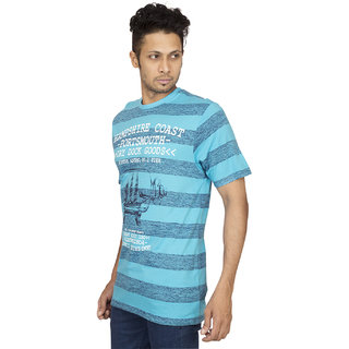 Best Men Red Line Blue Printed Round Neck T-Shirt 2025 at ShopCircuit | ONDC