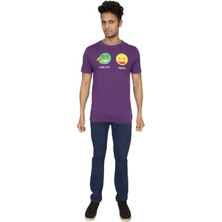 New Men Red Line Imperial Purple Printed Round Neck T-Shirt 2025 at ShopCircuit | ONDC