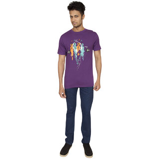 Stylish Men Red Line Imperial Purple Printed Crew Neck 2025 at ShopCircuit | ONDC
