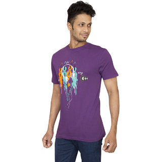 Stylish Men Red Line Imperial Purple Printed Crew Neck 2025 at ShopCircuit | ONDC