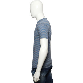 New Men Red Line Light Blue  Crew Neck T-Shirts 2025 at ShopCircuit | ONDC