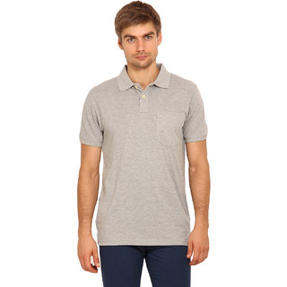 Luxurious Men Red Line Men's Grey Solid Polo Collar T-Shirt 2025 at ShopCircuit | ONDC