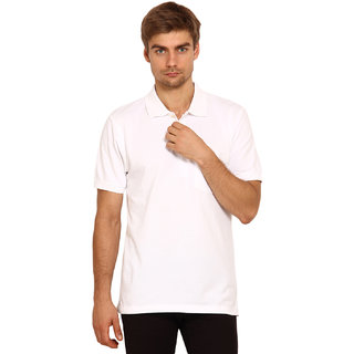 Latest Men Red Line Men's White Solid Polo Collar T-Shirt 2025 at ShopCircuit | ONDC
