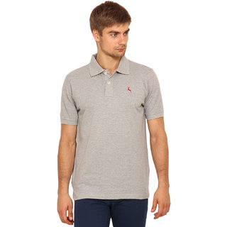 Trendy Men Red Line Men's Grey Solid Polo Collar T-Shirt 2025 at ShopCircuit | ONDC
