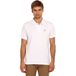 Stylish Men Red Line Men's White Solid Polo Collar T-Shirt 2025 at ShopCircuit | ONDC