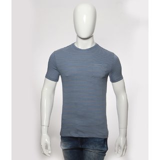 New Men Red Line Light Blue  Crew Neck T-Shirts 2025 at ShopCircuit | ONDC