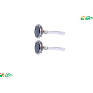 Solar Garden, Boundary  Gate Lamp - Round Type with Colour Changing LED - White Plastic - Pack of 2 PCs