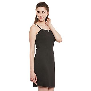 Premium Women Miss Chase Women s Black Solid Sleeveless Square Neck Mini Bodycon Dress 2025 at S
