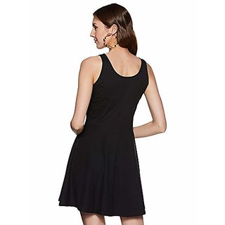 Trendy Women Miss Chase Womens Navy Blue Mini Skater Dress 2025 at ShopCircuit | ONDC