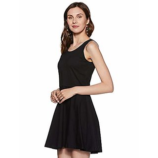 Trendy Women Miss Chase Womens Navy Blue Mini Skater Dress 2025 at ShopCircuit | ONDC