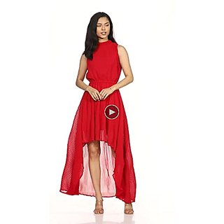 Affordable Women Miss Chase Womens Navy Blue High Low Dress 2025 at ShopCircuit | ONDC