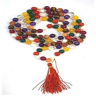 Jaipur Gemstone-malticolor Mala Natural Malticolor Quartz Japa Mala With 10