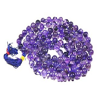 Jaipur Gemstone-natural Voilet Quartz Mala Crystal Stone Faceted Cut 108 B
