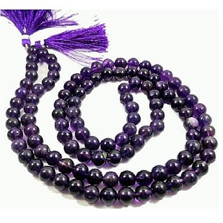 jaipur gemstone voilet quartz 108 1 beads jaap mala for pooja and astrology certified