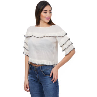 RAYON CRAP CROP TOP (WHITE)