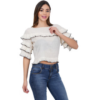 RAYON CRAP CROP TOP (WHITE)