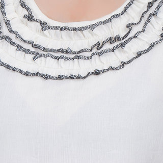 Chiffon Top (YES TEN) White High Low Top (32)