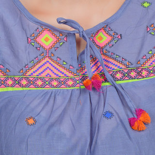 Cotton Printed Top (Blue) (32)
