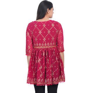 Goergette Printed Top (Red) (39)
