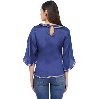 SanToon (Dark Blue) GeorGette Top