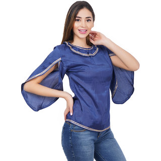SanToon (Dark Blue) GeorGette Top