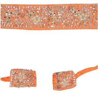 (YES TEN ORANGE )SATAN Bead Work Belt (Party Belt)